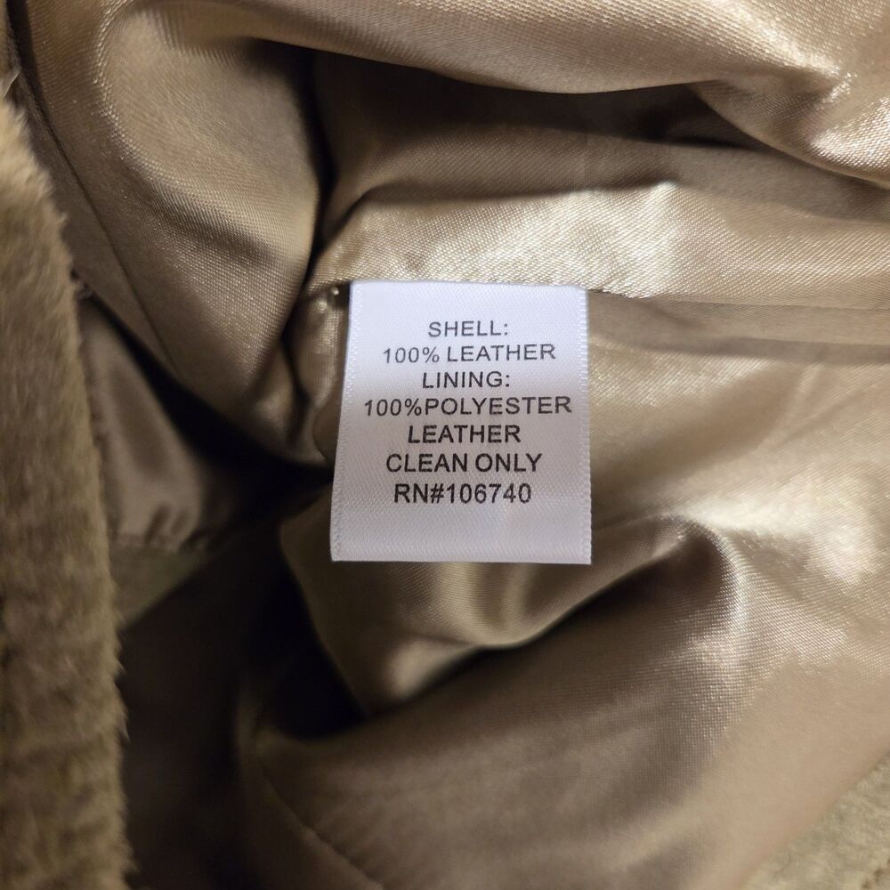 CHADWICKS Suede Leather Jacket 10 Womens Olive Button Up Blazer Classic NEW Y2K - Picture 9 of 12
